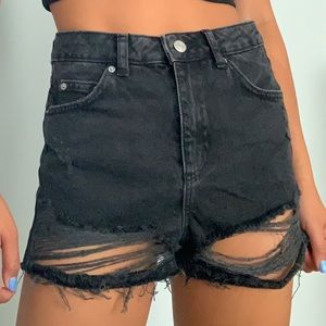 Topshop Moto Petite Mom Denim Shorts